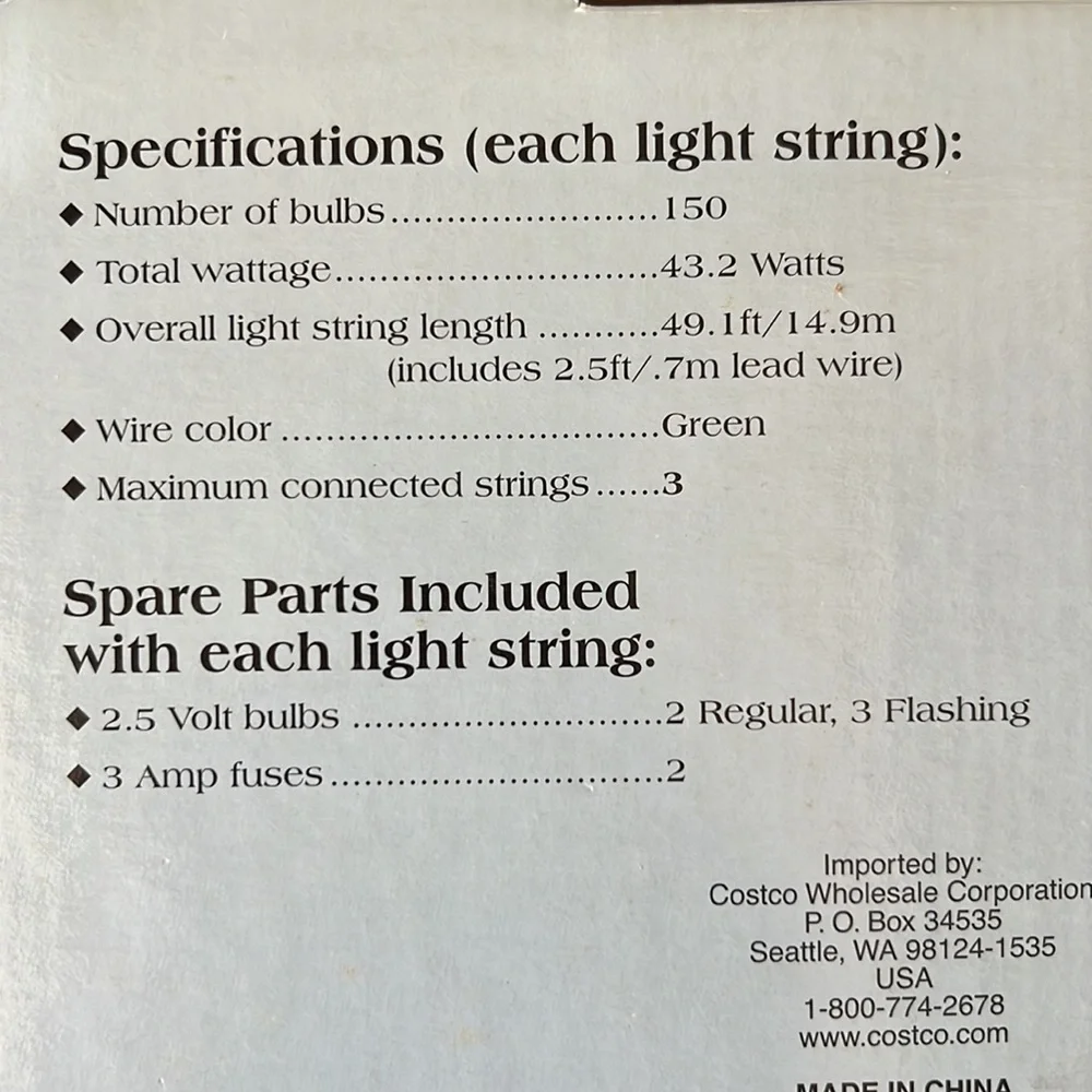 NWOT X-mas 600 Clear Mini Lights For Indoor/Outdoor Use -4 Strings of 150 Bulbs